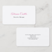 Carte De Visite Plaque de soie Simple Noir Blanc Minimal manuscrit (Devant / Derrière)