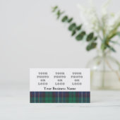 Carte De Visite Plaque de tartan bleu et vert (Debout devant)