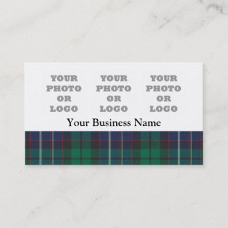 Carte De Visite Plaque de tartan bleu et vert