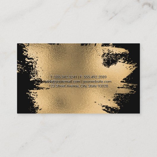 Carte De Visite Plaque d'huile d'or | Black (Dos)