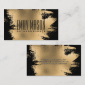 Carte De Visite Plaque d'huile d'or | Black (Devant / Derrière)