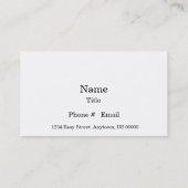 Carte De Visite Plaque d'identification (Dos)