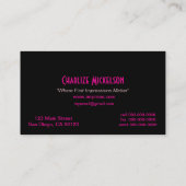 Carte De Visite Plaque d'identification de roses indien noires et (Dos)