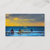 Carte De Visite Plaque d'identification or, Sunset Surfing, Consei (Dos)
