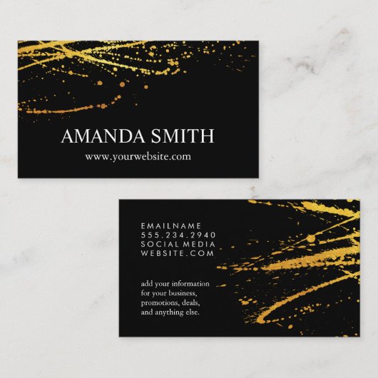 Carte De Visite Plaque dorée (Devant / Derrière)