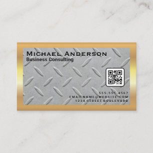 Carte De Visite Plaque métallique en acier   Code QR