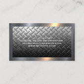 Carte De Visite Plaque métallique en acier | Logo du Casquette dur (Dos)