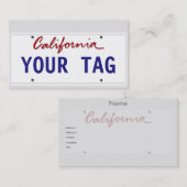 Carte De Visite Plaque minéralogique faite sur commande de la (Devant / Derrière)