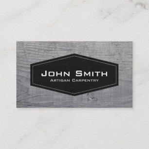 Carte De Visite Plaque noire simple sur charpentier et menuisier