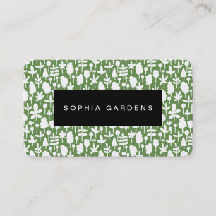 Carte De Visite Plaque nominative - Motif plantes et arbres
