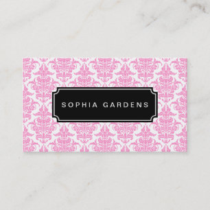 Carte De Visite Plaque nominative v3 - Damas - Rose