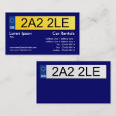 Carte De Visite Plaque numérique britannique - Bleu foncé (Devant / Derrière)