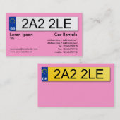 Carte De Visite Plaque numérique britannique - rose (Devant / Derrière)