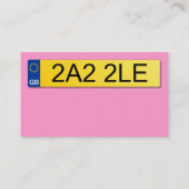 Carte De Visite Plaque numérique britannique - rose (Dos)