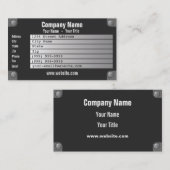 Carte De Visite plaque signalétique (Devant / Derrière)