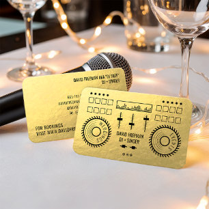 Carte De Visite Plaque tournante de luxe moderne de musique du DJ