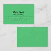 Carte De Visite Plaque verte d'Emeraude (Devant / Derrière)