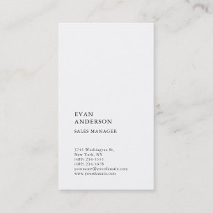 Carte De Visite Plaque verticale Simple Noir Blanc Moderne