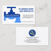 Carte De Visite Plaques de faciès bleues simples (Devant / Derrière)