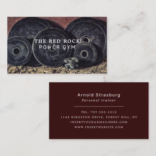 Carte De Visite Plaques de poids, Entraîneur personnel, Instructeu (Devant / Derrière)