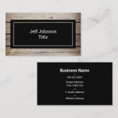 Carte De Visite Plaques en bois rustique Noir (Devant / Derrière)