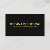 Carte De Visite Plaques noires gris Gold Water Faucet Plumbing (Dos)