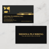 Carte De Visite Plaques noires gris Gold Water Faucet Plumbing (Devant / Derrière)