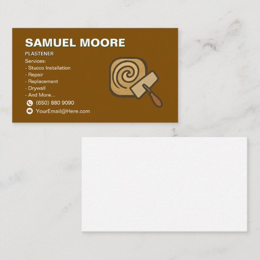 Carte De Visite Plasterer Drywall Business Card Drywall (Devant / Derrière)
