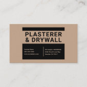 Carte De Visite Plasterer & Drywall - Noir & Brown (Devant)