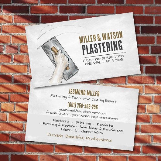 Carte De Visite Plastering Services 