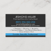 Carte De Visite Plastering Services  (Dos)