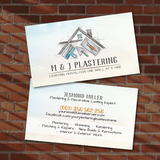 Carte De Visite Plastering Services Drywall Professional