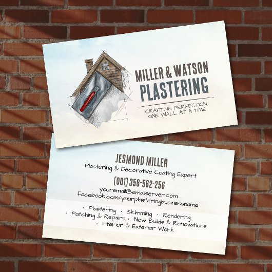 Carte De Visite Plastering Services Drywall Professional