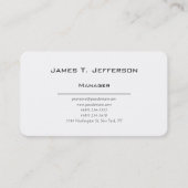 Carte De Visite Plastique classique minimaliste (Devant)