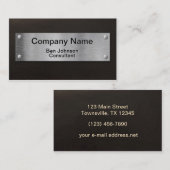 Carte De Visite Plat argenté moderne (Devant / Derrière)