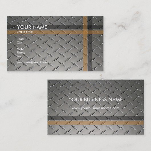 Carte De Visite Plat de diamant de la construction | (Devant / Derrière)