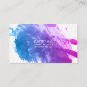 Carte De Visite Plat de peinture bleu et rose (Dos)