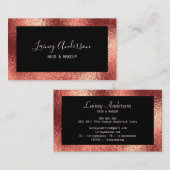 Carte De Visite Plat d'or rose de luxe simple et tendance (Devant / Derrière)