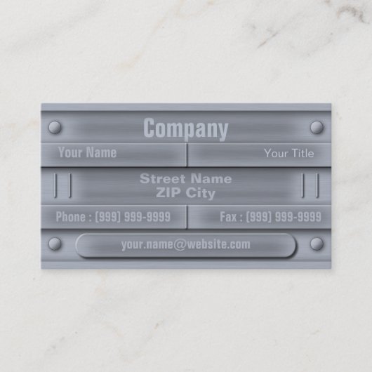 Carte De Visite Plat industriel d'identification (Devant)