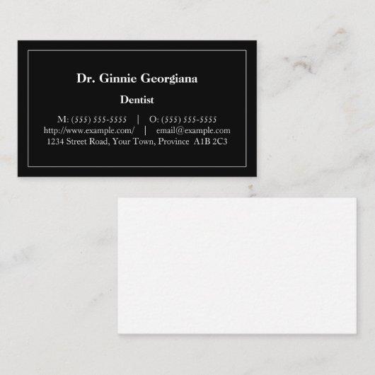 Carte de visite plat, neutre et dapper (Devant / Derrière)