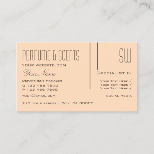 Carte De Visite Plat Pastel avec Initiales Chic Professionnel (Dos)