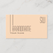 Carte De Visite Plat Pastel avec Initiales Chic Professionnel (Devant)