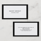 Carte De Visite Plat personnel simple noir blanc attrayant (Devant / Derrière)