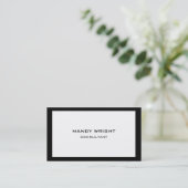 Carte De Visite Plat personnel simple noir blanc attrayant (Debout devant)