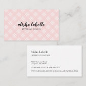 Carte De Visite Plat rose moelleux chic et moderne (Devant / Derrière)