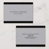 Carte De Visite Plat tendance gris gris noir professionnel créatif (Devant / Derrière)