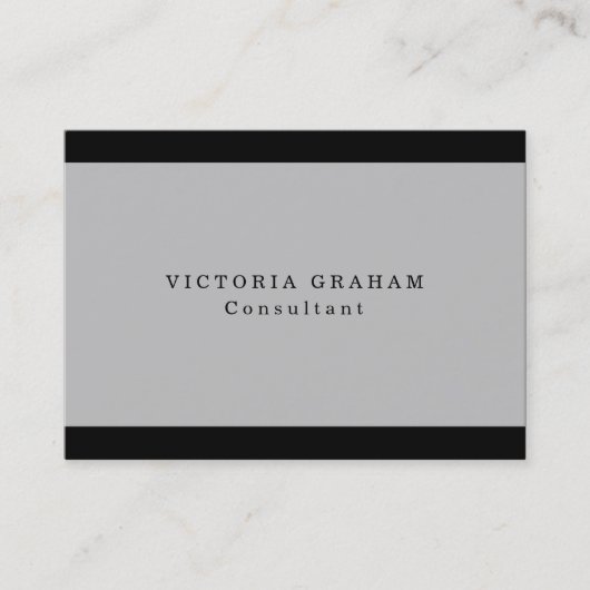 Carte De Visite Plat tendance gris gris noir professionnel créatif (Devant)