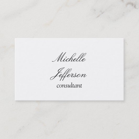 Carte De Visite Plat tendance Simple Blanc Noir Blanc (Devant)