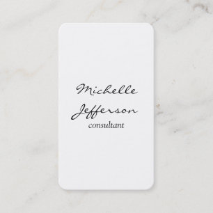 Carte De Visite Plat vertical Blanc noir simple