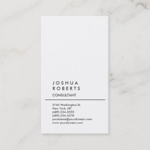 Carte De Visite Plat vertical Simple Blanc tendance Attractif